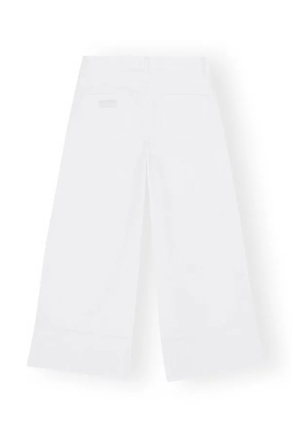 Clothing GANNI Trousers White Denim Cropped Jeans Bright White