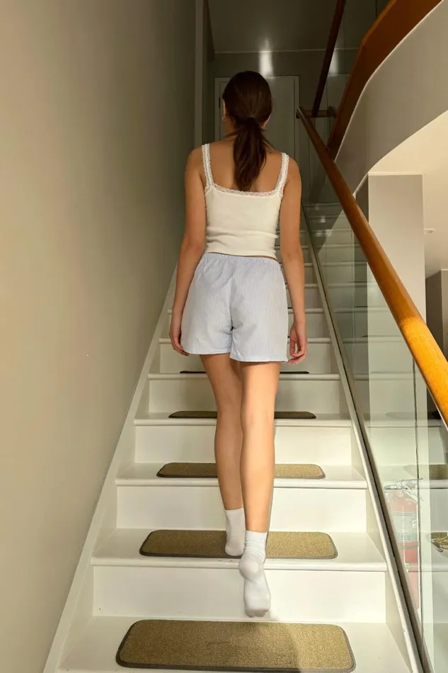 Clothing Keira Long Striped Boxer Shorts Brandy Melville SHORTS and SKIRTS