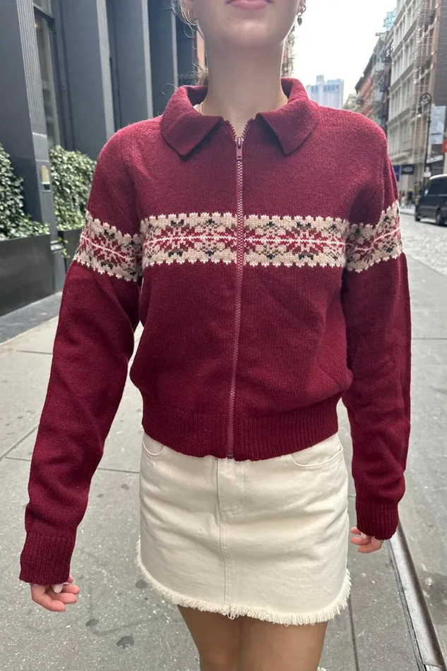 Clothing Paola Wool ZipUp Sweater Brandy Melville SWEATERS