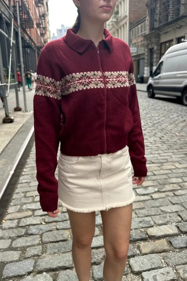 Clothing Paola Wool ZipUp Sweater Brandy Melville SWEATERS