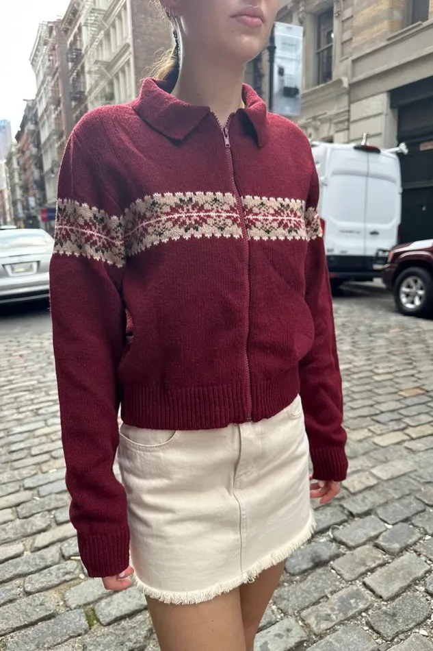 Clothing Paola Wool ZipUp Sweater Brandy Melville SWEATERS