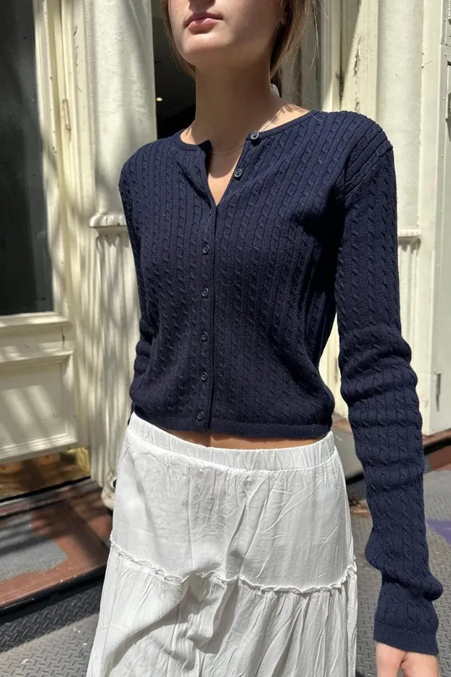 Clothing Zoe Cable Knit Cardigan Brandy Melville SWEATERS