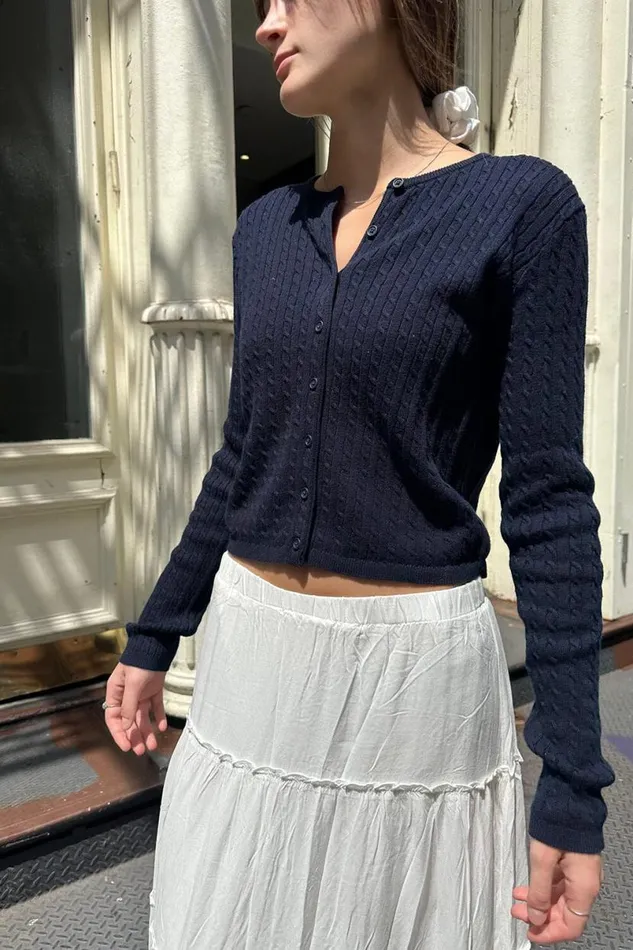 Clothing Zoe Cable Knit Cardigan Brandy Melville SWEATERS