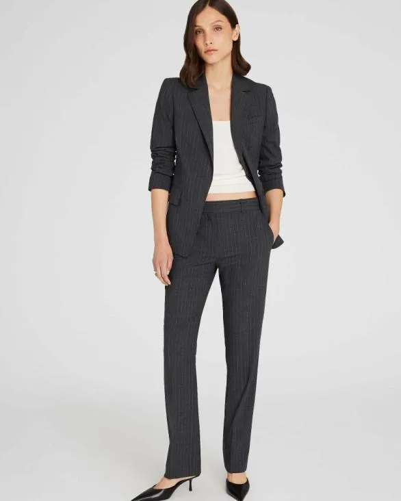 Club Monaco Blazers and Suiting Borrem Pinstripe FullLength Pant Charcoal Base 8211 Women Club Monaco Blazers and Suiting Borrem Pinstripe FullLength Pant Charcoal Base 8211 Women