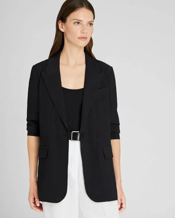 Club Monaco Blazers and Suiting Crinkle Blazer Black 8211 Women