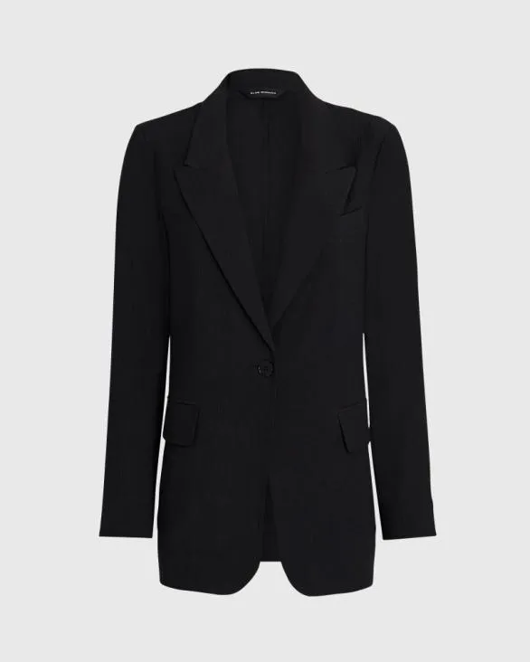 Club Monaco Blazers and Suiting Crinkle Blazer Black 8211 Women