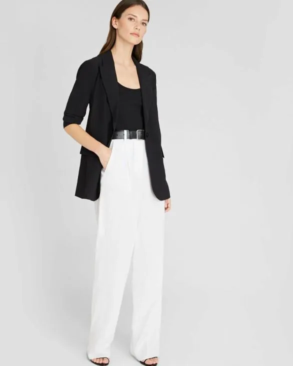 Club Monaco Blazers and Suiting Crinkle Blazer Black 8211 Women