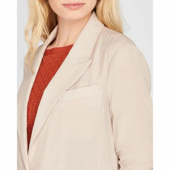 Club Monaco Blazers and Suiting Crinkle Blazer Light Grey 8211 Women