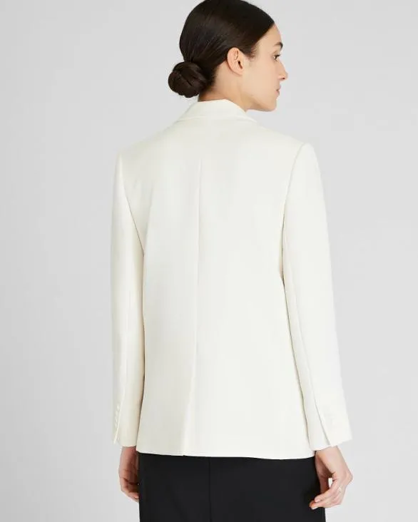 Club Monaco Blazers and Suiting Relaxed SingleBreasted Crepe Blazer Off White 8211 Women