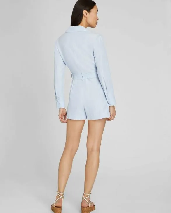 Club Monaco Dresses and Jumpsuits LongSleeve Collared Romper Light Blue 8211 Women