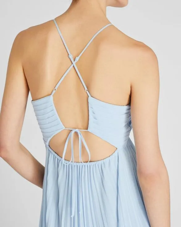 Club Monaco Dresses and Jumpsuits Pleated Tie Back Maxi Dress Oxford Blue 8211 Women
