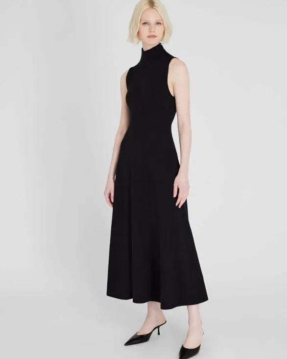 Club Monaco Dresses and Jumpsuits Sleeveless Turtleneck Maxi Dress Black 8211 Women