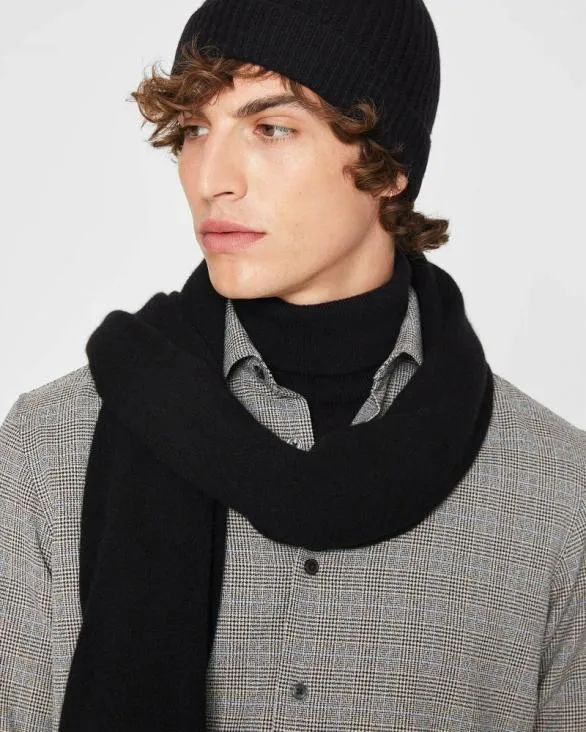 Club Monaco Hats Scarves and Gloves Kensington Cashmere Scarf Black 8211 Men