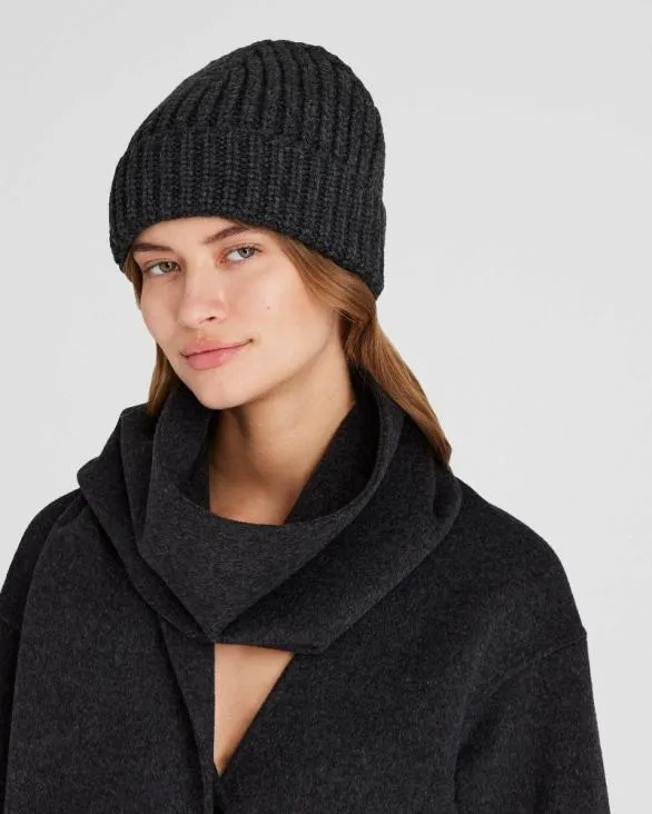 Club Monaco Hats Scarves and Gloves Novelty RibbedKnit Hat Dark Heather 8211 Women