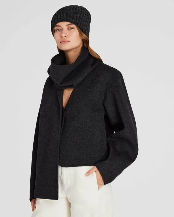 Club Monaco Hats Scarves and Gloves Novelty RibbedKnit Hat Dark Heather 8211 Women
