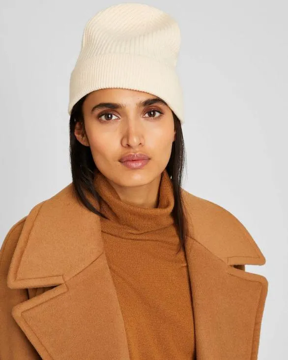 Club Monaco Hats Scarves and Gloves Turnback Rib Hat Cream 8211 Women