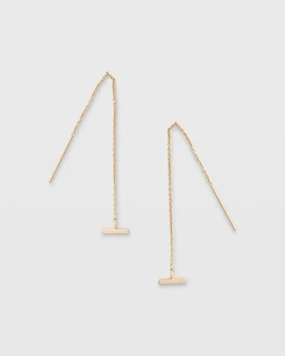 Club Monaco Jewelry Bar Threader Earrings Gold 8211 Women