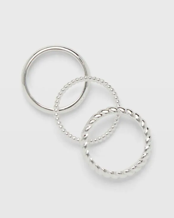 Club Monaco Jewelry Stacking Ring Set Silver 8211 Women