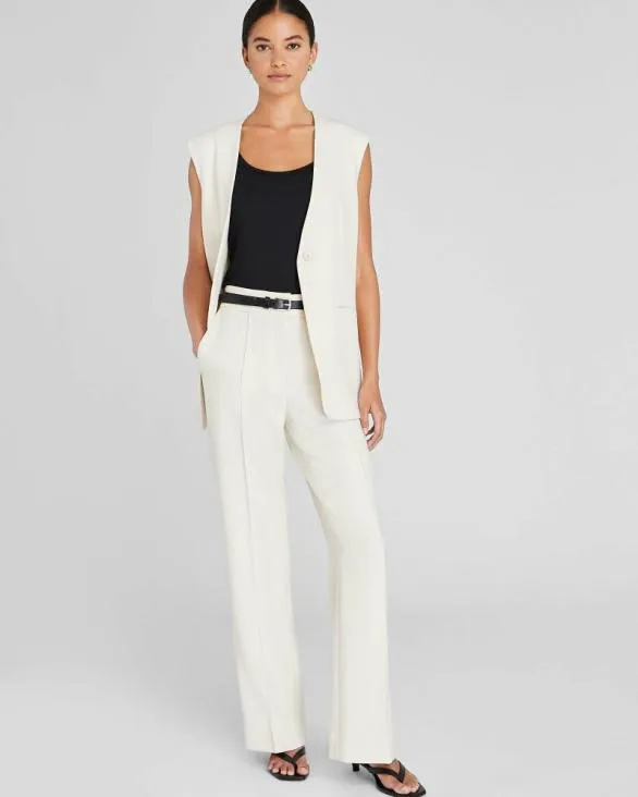 Club Monaco Pants FullLength Pintuck Trouser Off White 8211 Women