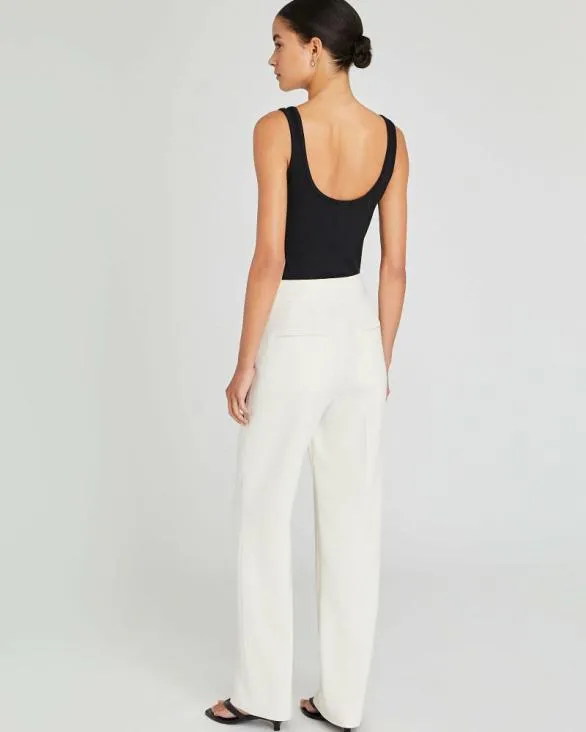 Club Monaco Pants FullLength Pintuck Trouser Off White 8211 Women