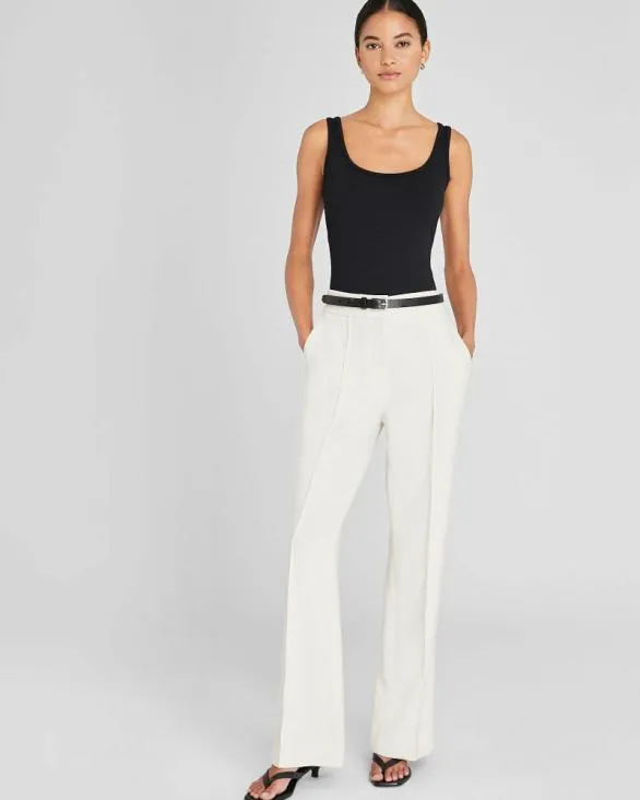Club Monaco Pants FullLength Pintuck Trouser Off White 8211 Women