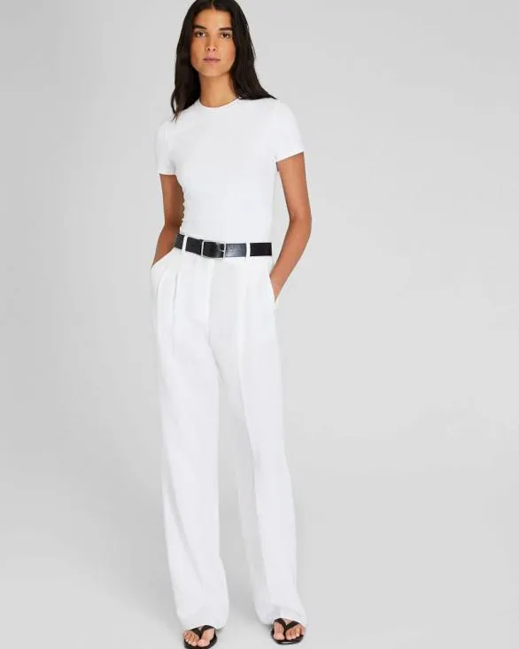 Club Monaco Pants Pleated Lightweight Trouser Off White 8211 Women
