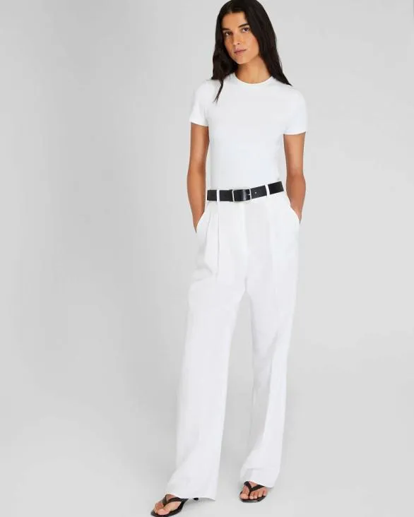 Club Monaco Pants Pleated Lightweight Trouser Off White 8211 Women