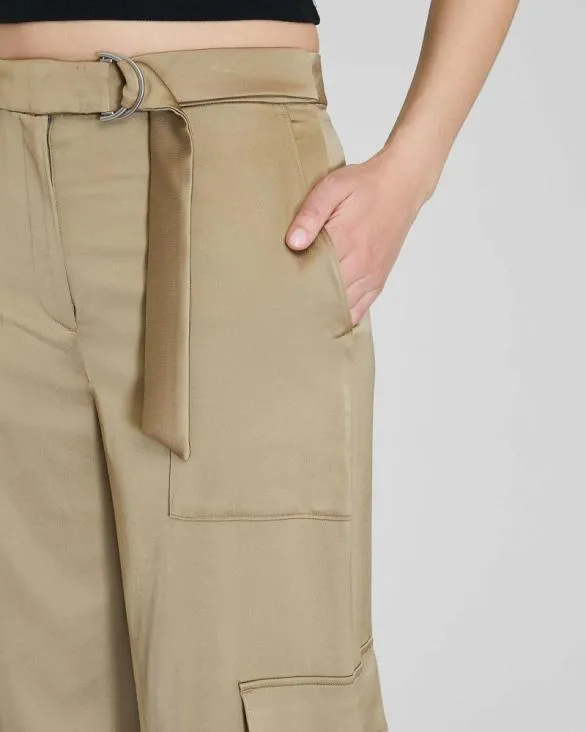 Club Monaco Pants Satin Belted Cargo Pant Oak 8211 Women