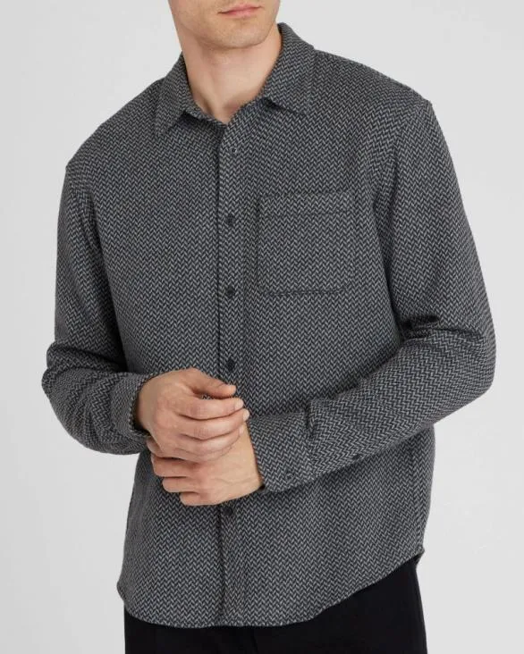 Club Monaco Shirts Herringbone Texture Shirt Heather Grey 8211 Men