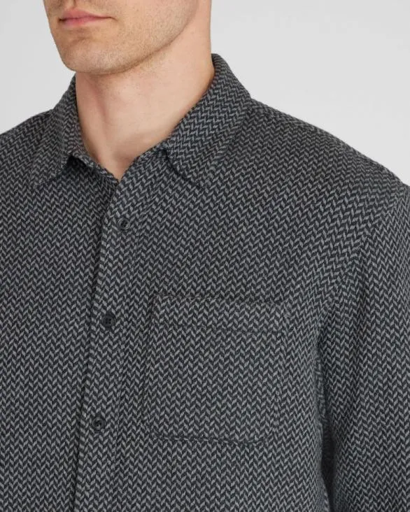 Club Monaco Shirts Herringbone Texture Shirt Heather Grey 8211 Men