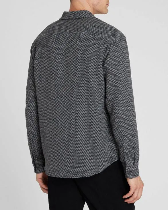 Club Monaco Shirts Herringbone Texture Shirt Heather Grey 8211 Men