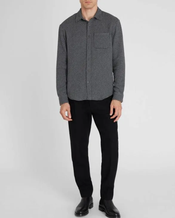 Club Monaco Shirts Herringbone Texture Shirt Heather Grey 8211 Men