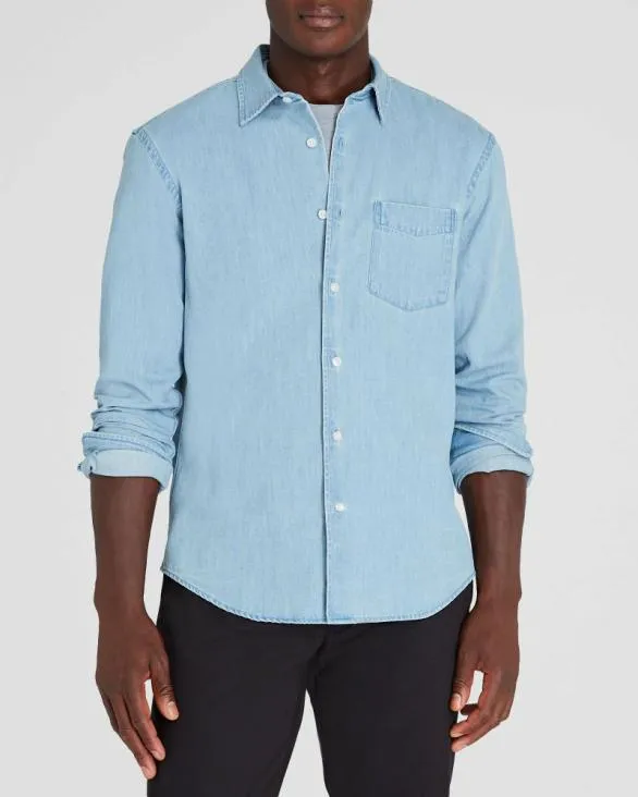 Club Monaco Shirts LongSleeve Denim Shirt Blue 8211 Men