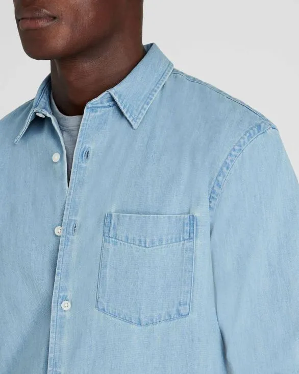 Club Monaco Shirts LongSleeve Denim Shirt Blue 8211 Men