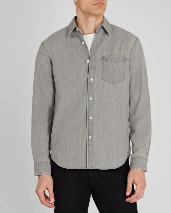 Club Monaco Shirts LongSleeve Denim Shirt Grey 8211 Men