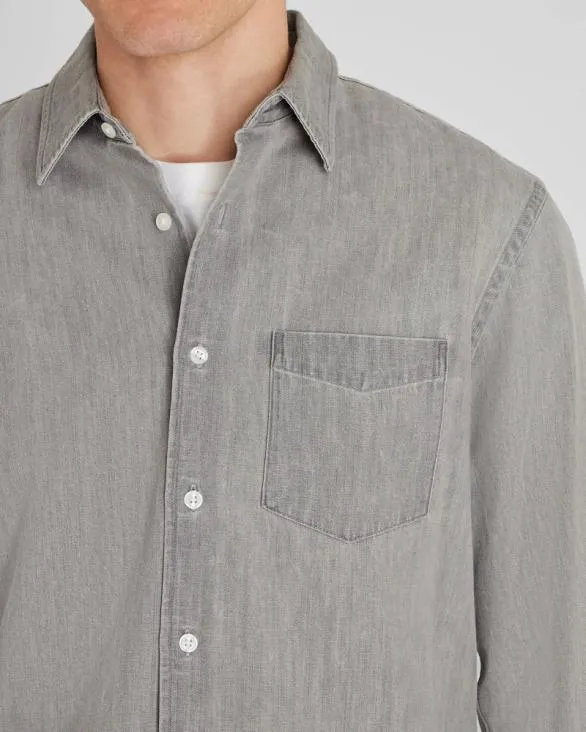 Club Monaco Shirts LongSleeve Denim Shirt Grey 8211 Men
