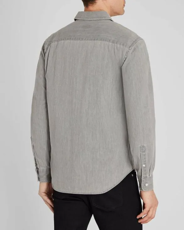Club Monaco Shirts LongSleeve Denim Shirt Grey 8211 Men