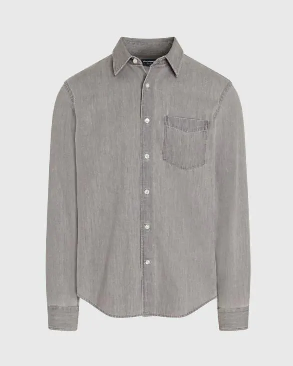 Club Monaco Shirts LongSleeve Denim Shirt Grey 8211 Men