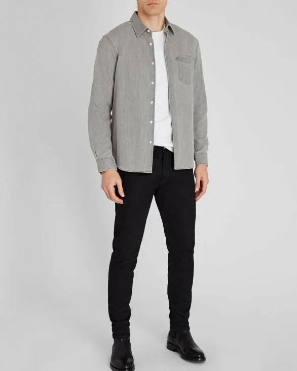 Club Monaco Shirts LongSleeve Denim Shirt Grey 8211 Men