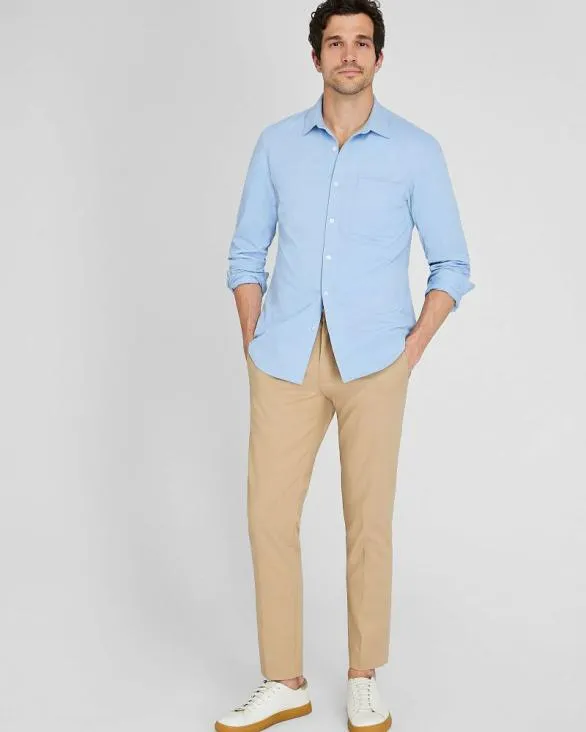 Club Monaco Shirts Long Sleeve Pique Oxford Knit Shirt Light Blue Base 8211 Men