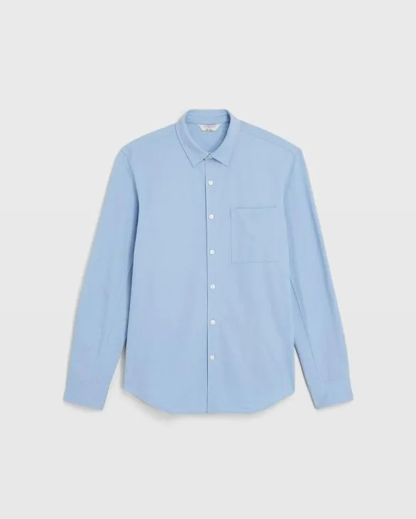 Club Monaco Shirts Long Sleeve Pique Oxford Knit Shirt Light Blue Base 8211 Men