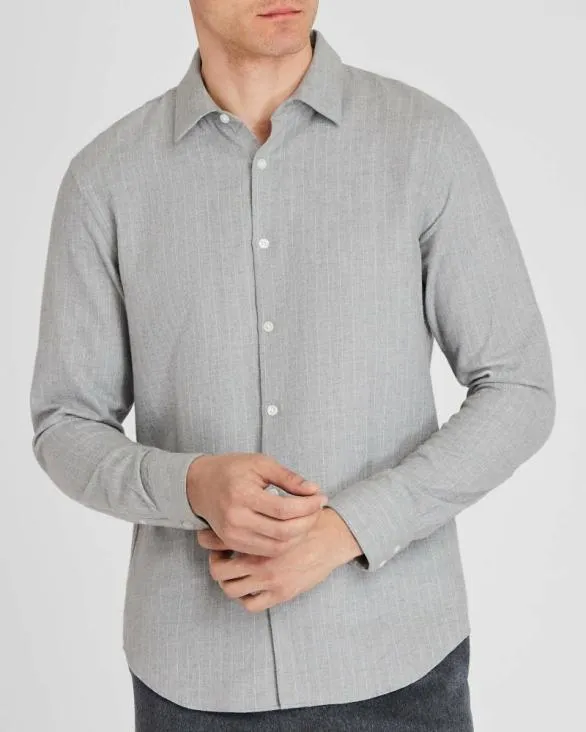 Club Monaco Shirts Refined Pinstripe Twill Shirt Heather Grey 8211 Men