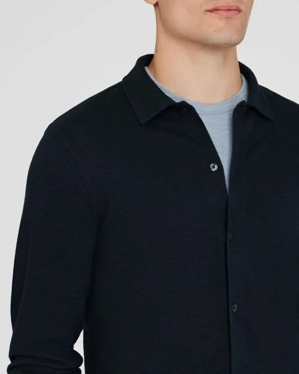 Club Monaco Shirts Relaxed Waffle Knit Shirt Blue 8211 Men