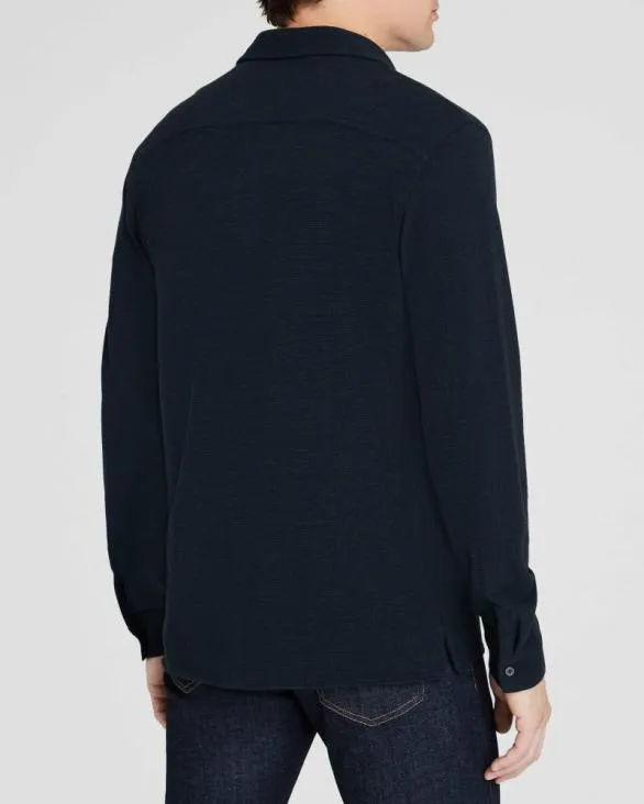 Club Monaco Shirts Relaxed Waffle Knit Shirt Blue 8211 Men