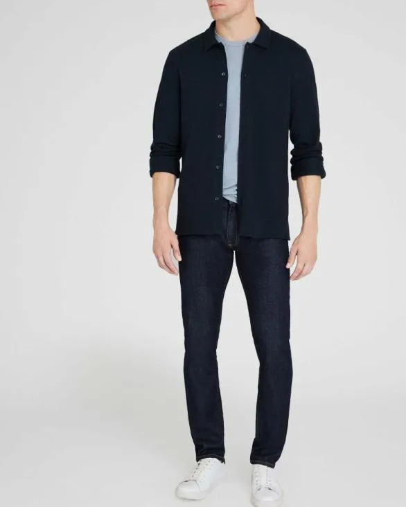 Club Monaco Shirts Relaxed Waffle Knit Shirt Blue 8211 Men
