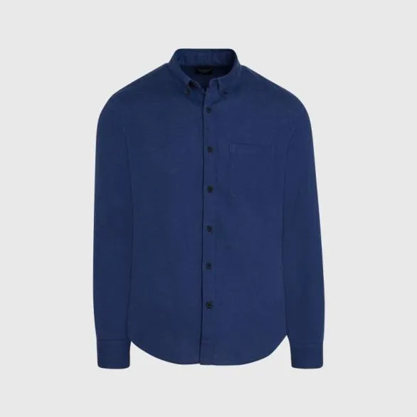 Club Monaco Shirts Slim LongSleeve ButtonDown Linen Shirt Medium Blue 8211 Men