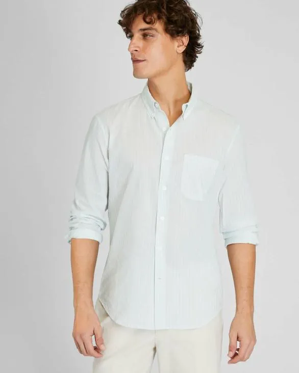 Club Monaco Shirts Stripe Airy Poplin Shirt Light Blue 8211 Men