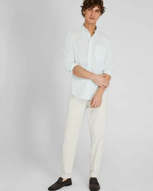 Club Monaco Shirts Stripe Airy Poplin Shirt Light Blue 8211 Men
