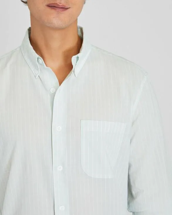 Club Monaco Shirts Stripe Airy Poplin Shirt Light Blue 8211 Men