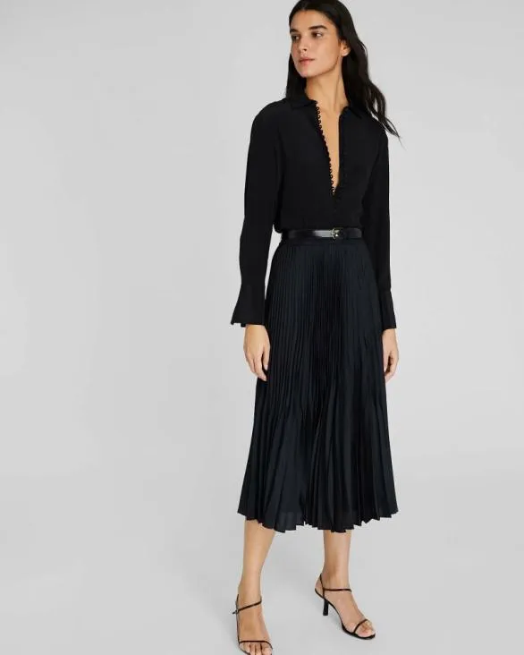 Club Monaco Skirts Angle Pleated Skirt Black Base 8211 Women